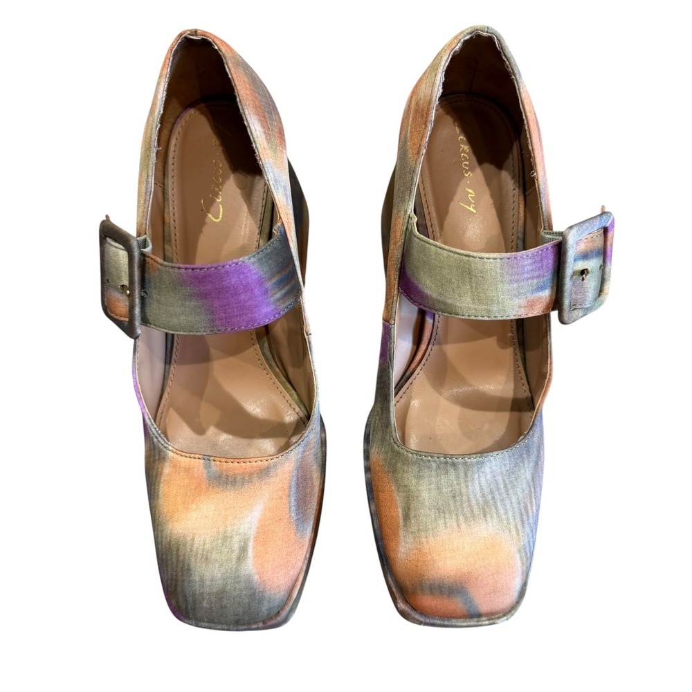 Circus Sam Edelman Kay Platform Mary Jane Size 6 Tan Abstract Retro Mod Fairy - Picture 5 of 16